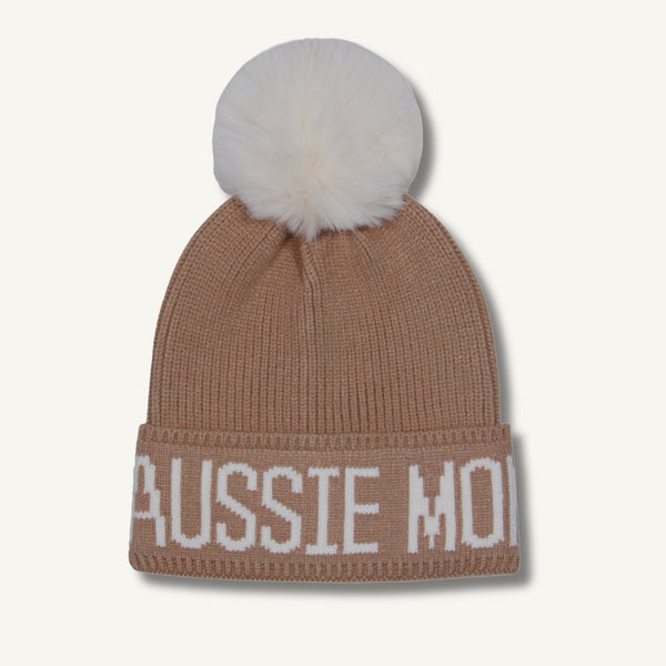 Aussie Mom Knit Faux Pom Beanie