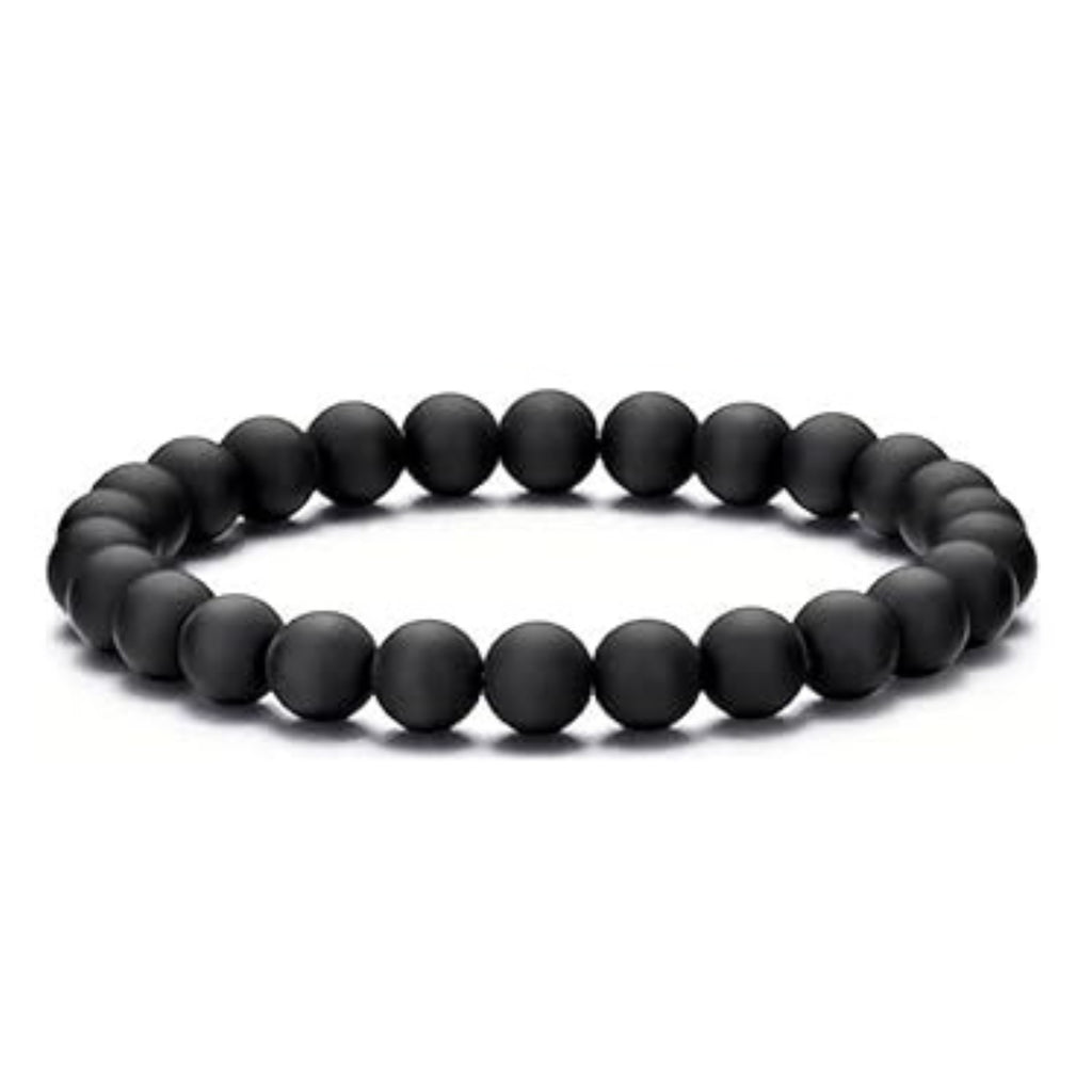 Black Lava Beaded Sobriety Bracelet - Month 6