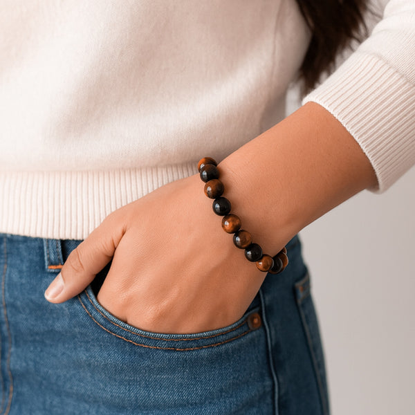 Black Obsidian Hematite Triple Beaded Sobriety Bracelet – Month 9