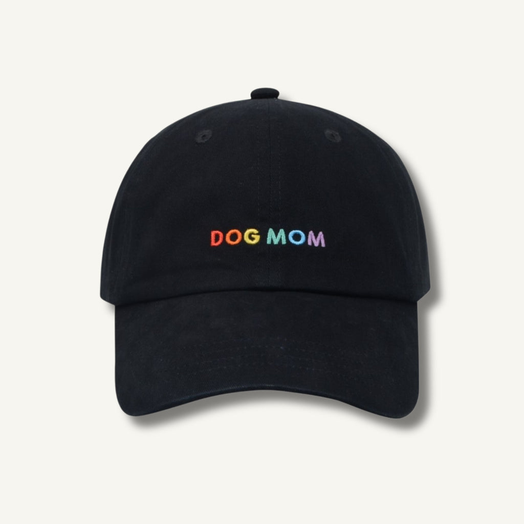 Dog Mom Rainbow Font Baseball Hat