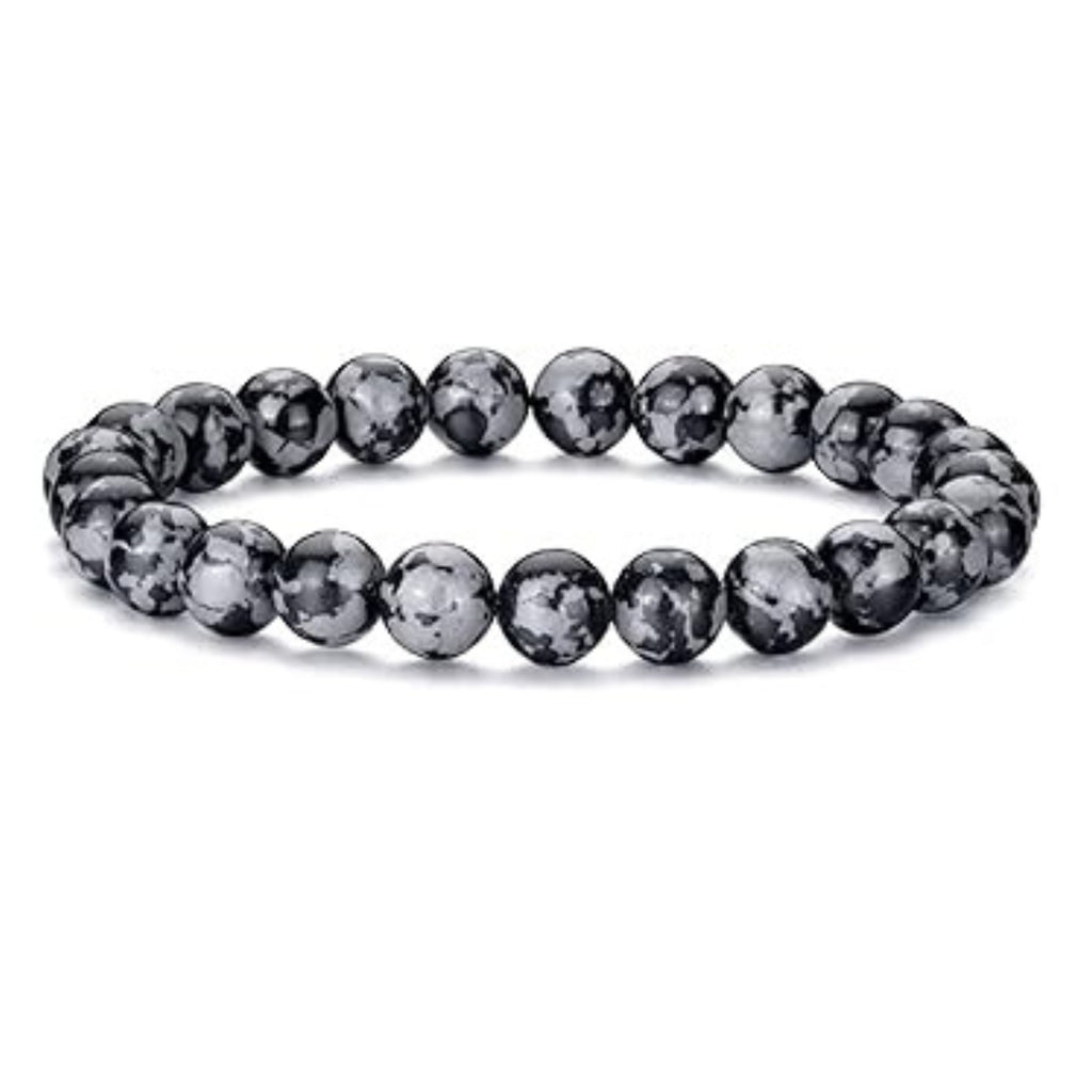 Grey Oynx Beaded Sobriety Bracelet - Month 1