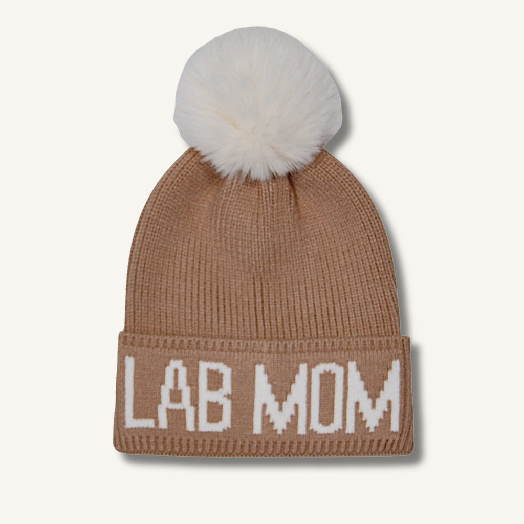 Lab Mom Knit Faux Pom Beanie
