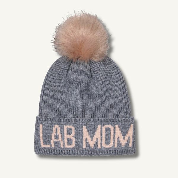 Lab Mom Knit Faux Pom Beanie