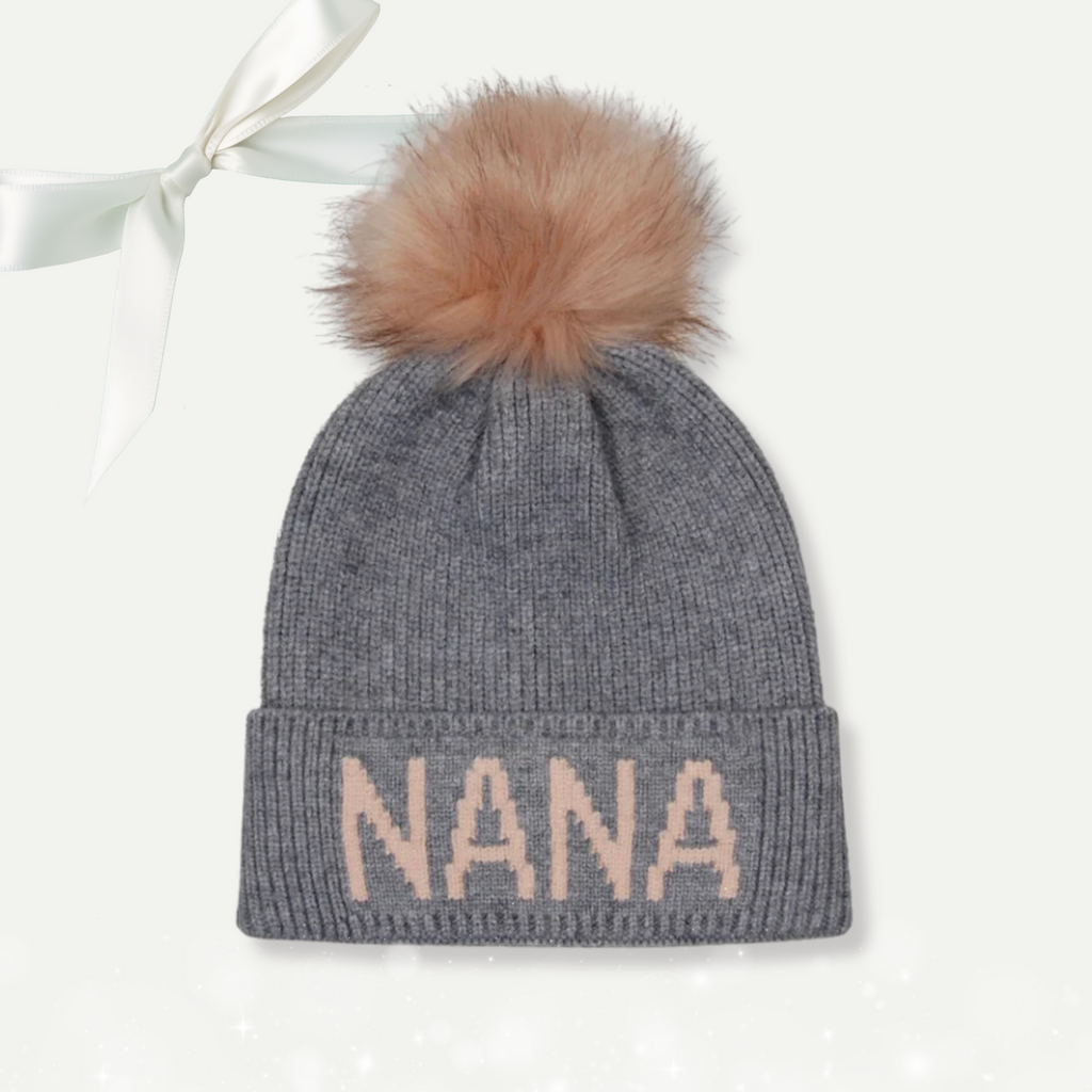 Nana Knit Faux Pom Beanie