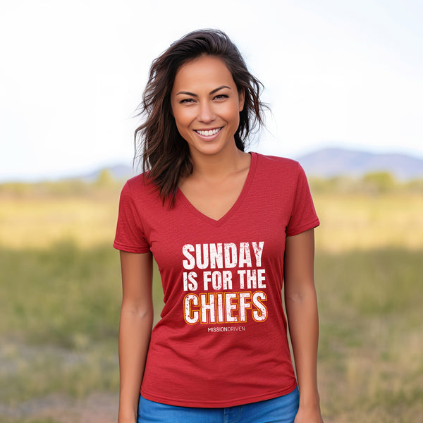 Sunday is for the Chiefs Women's Relaxed V-Neck