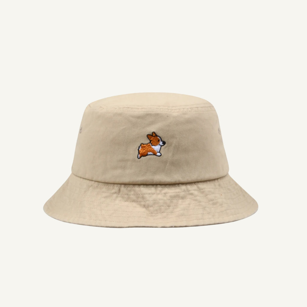 Corgi Embroidered Bucket Hat