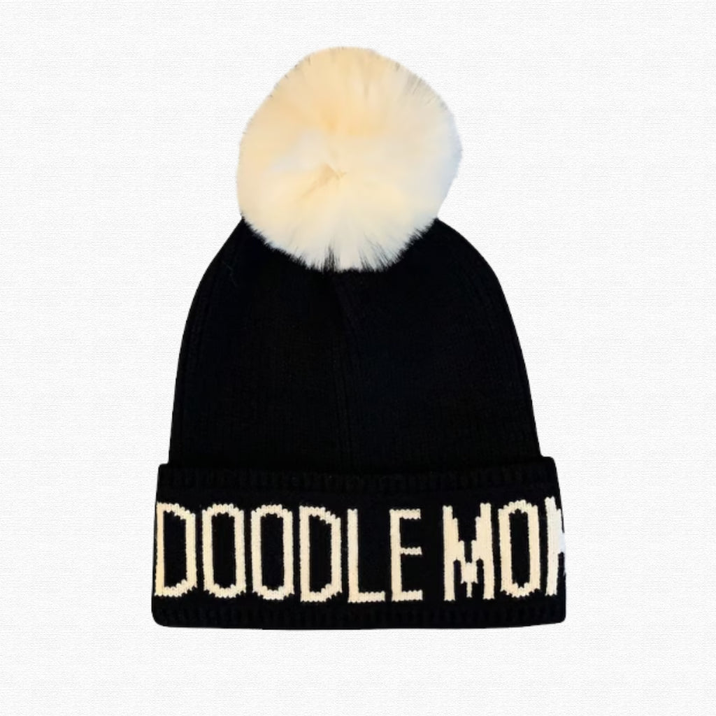 Doodle Mom Knit Faux Pom Beanie