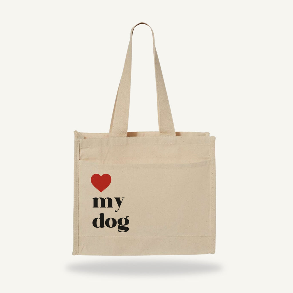 Love My Dog Canvas Tote  Shopping Bag for Dog Lovers – Mission Driven
