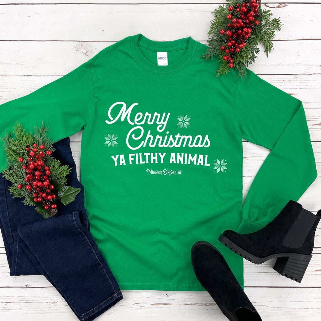 Merry Christmas Ya Filthy Animal Long Sleeve