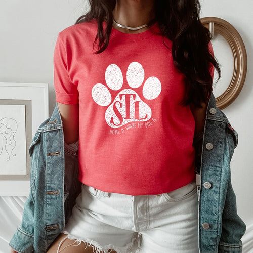 St. Louis White Paw Red T-Shirt