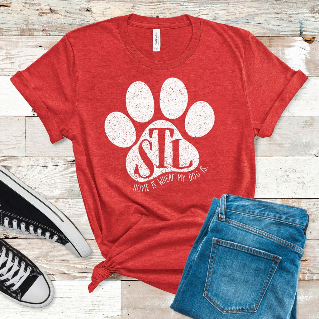 St. Louis White Paw Red T-Shirt